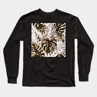 Minimalistic Monstera Tropical Leaves Long Sleeve T-Shirt